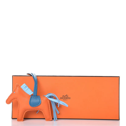 Hermes Milo Lambskin Grigri Rodeo Horse Bag Charm PM Feu Celeste Bleu Izmir 4 of 4