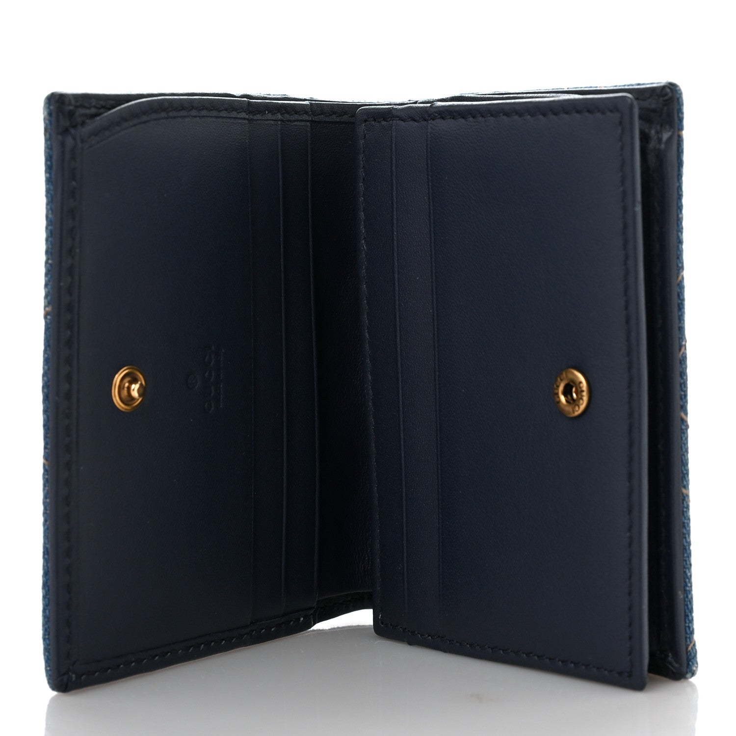 Gucci Denim Matelasse Pearly GG Marmont Card Case Wallet Blue 5 of 9