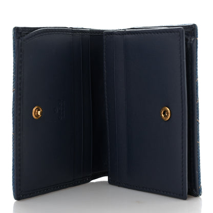 Gucci Denim Matelasse Pearly GG Marmont Card Case Wallet Blue 5 of 9