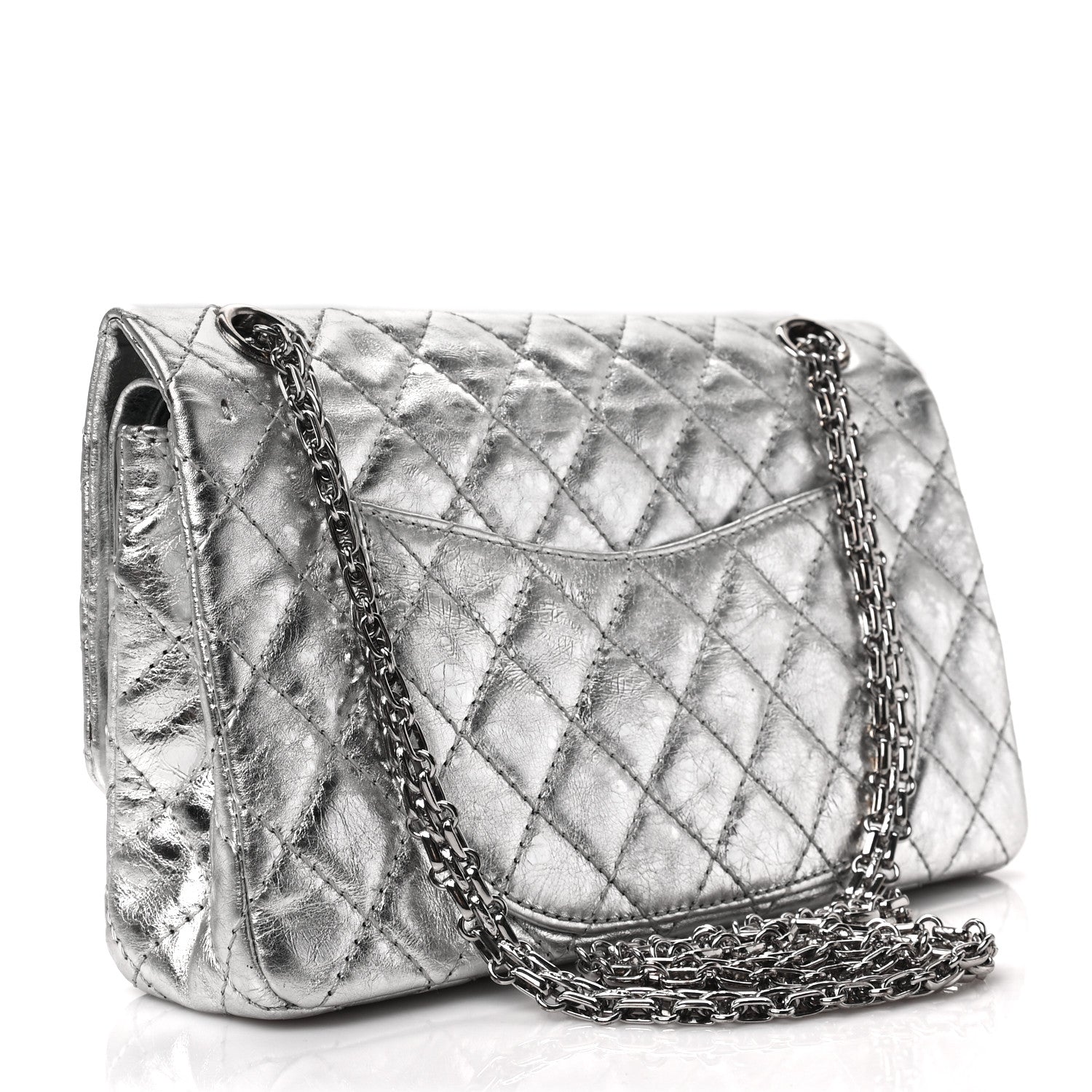 Chanel Metallic Aged Calfskin Quilted 2.55 Reissue 225 Flap Silver 2 of 10
