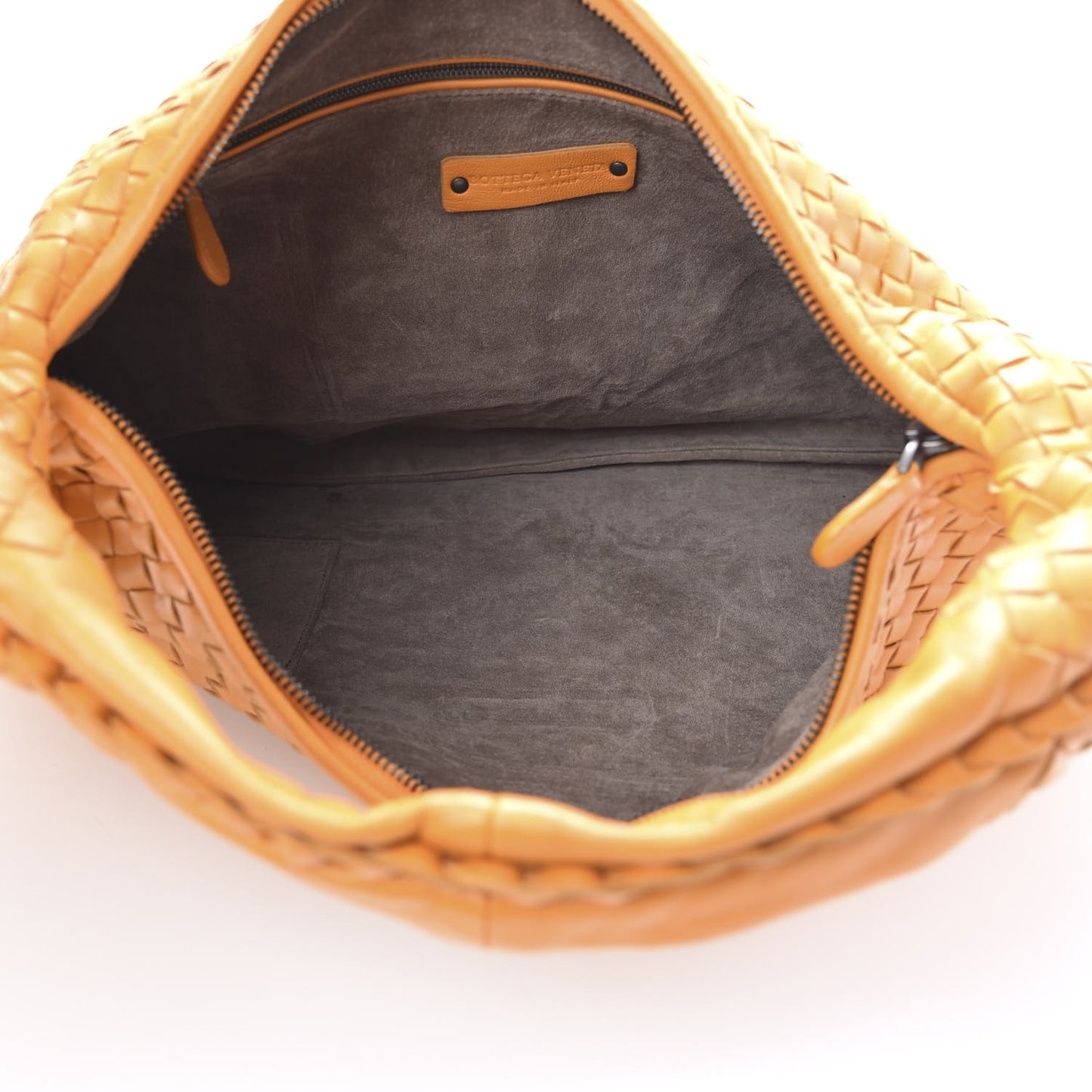 Nappa Intrecciato Large Veneta Hobo Orange