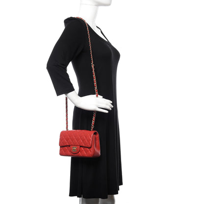 Chanel Lambskin Quilted Mini Rectangular Flap Red 2 of 10