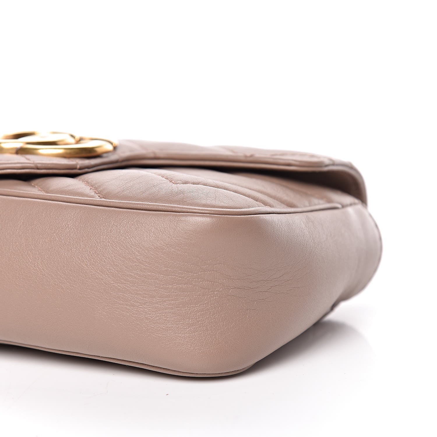 Gucci Calfskin Matelasse Super Mini GG Marmont Shoulder Bag Porcelain Rose 9 of 9