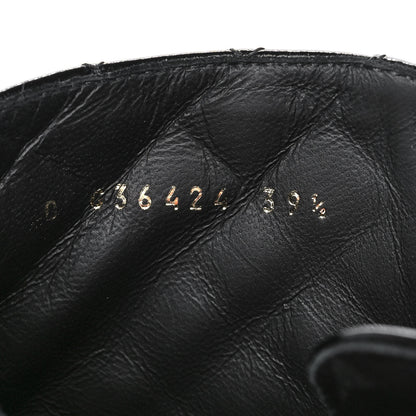Chanel Shiny Calfskin Quilted Lace Up Combat Boots 39.5 Black 9 of 9