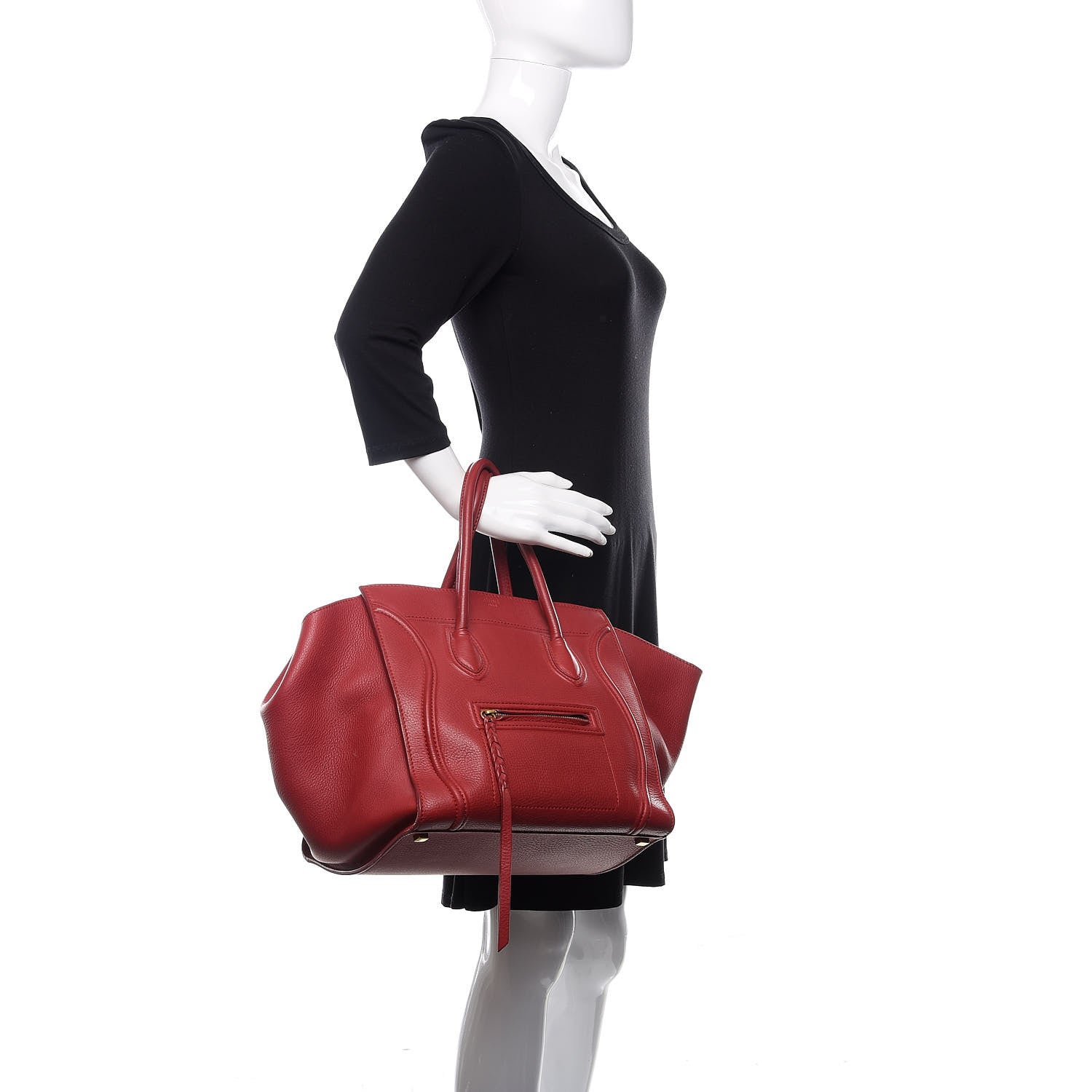 Celine Supple Calfskin Medium Phantom Luggage Red 2 of 18