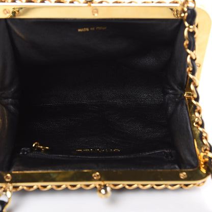Chanel Lambskin Quilted Small Kisslock Evening Bag Black 5 of 15
