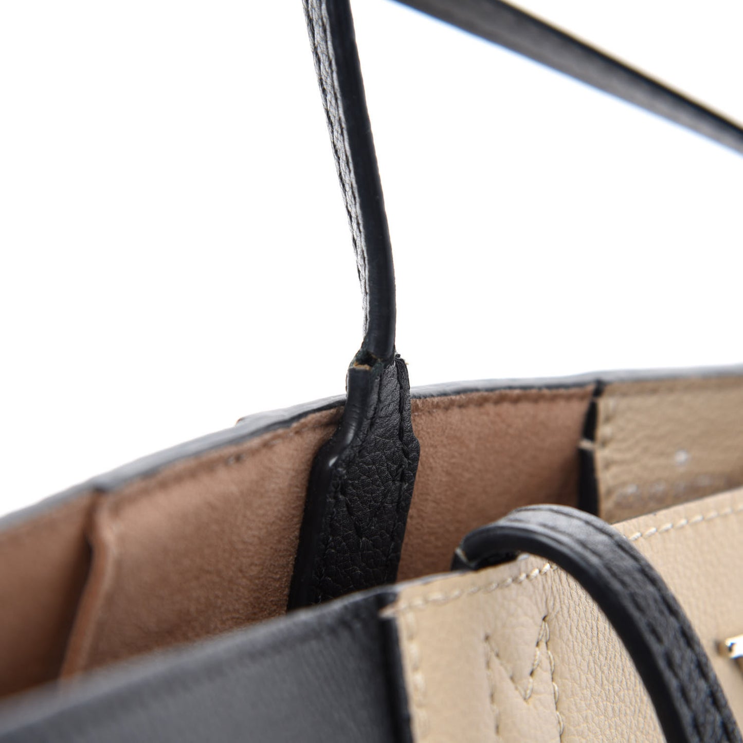 Calfskin Lockme Go Tote Black Vanilla