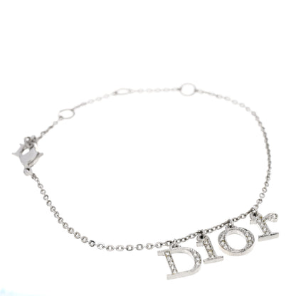 Christian Dior Crystal Logo Bracelet Silver 1 of 5