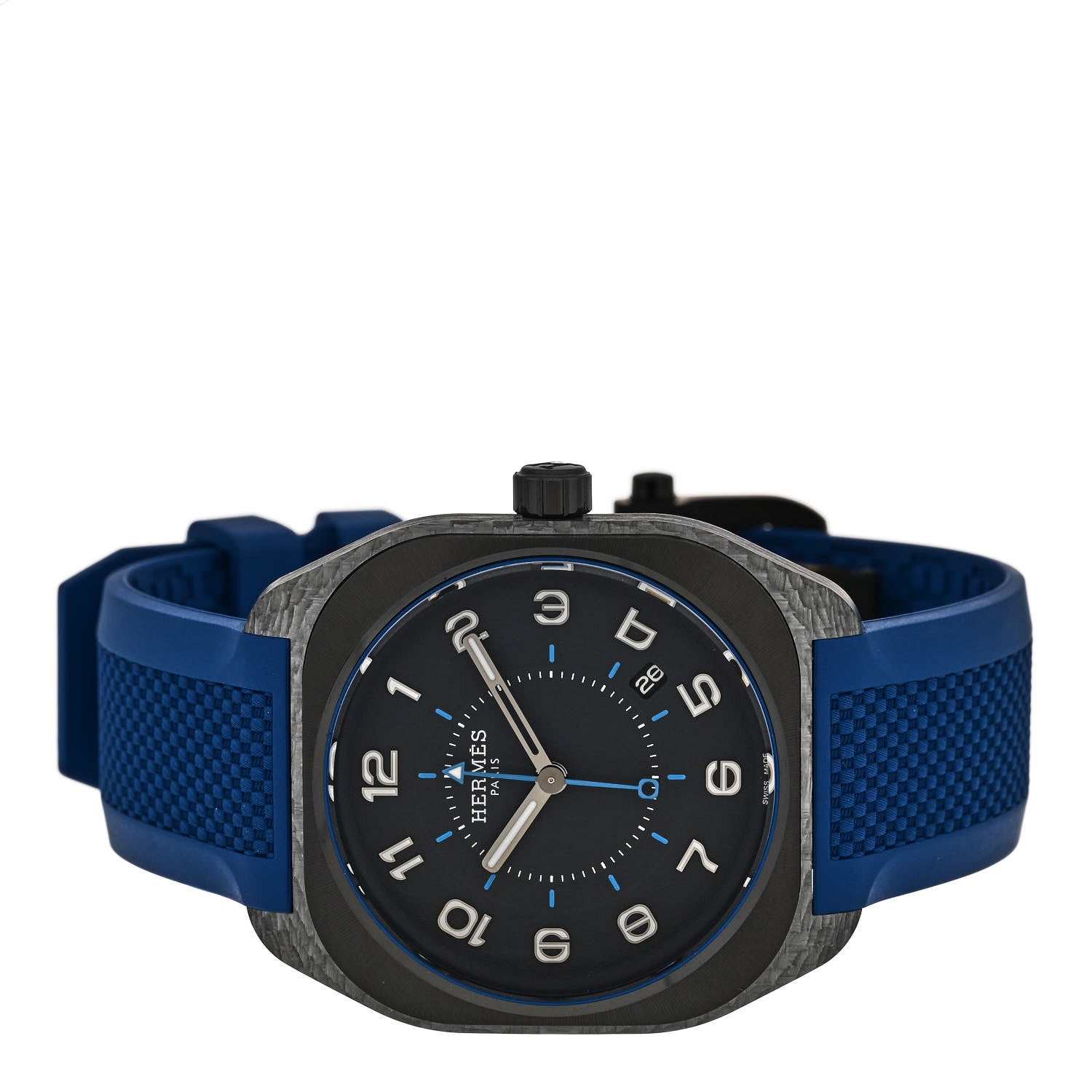 Hermes Glass Fiber Ceramic Rubber 39mm H08 Automatic Watch Bleu Abysse 2 of 5