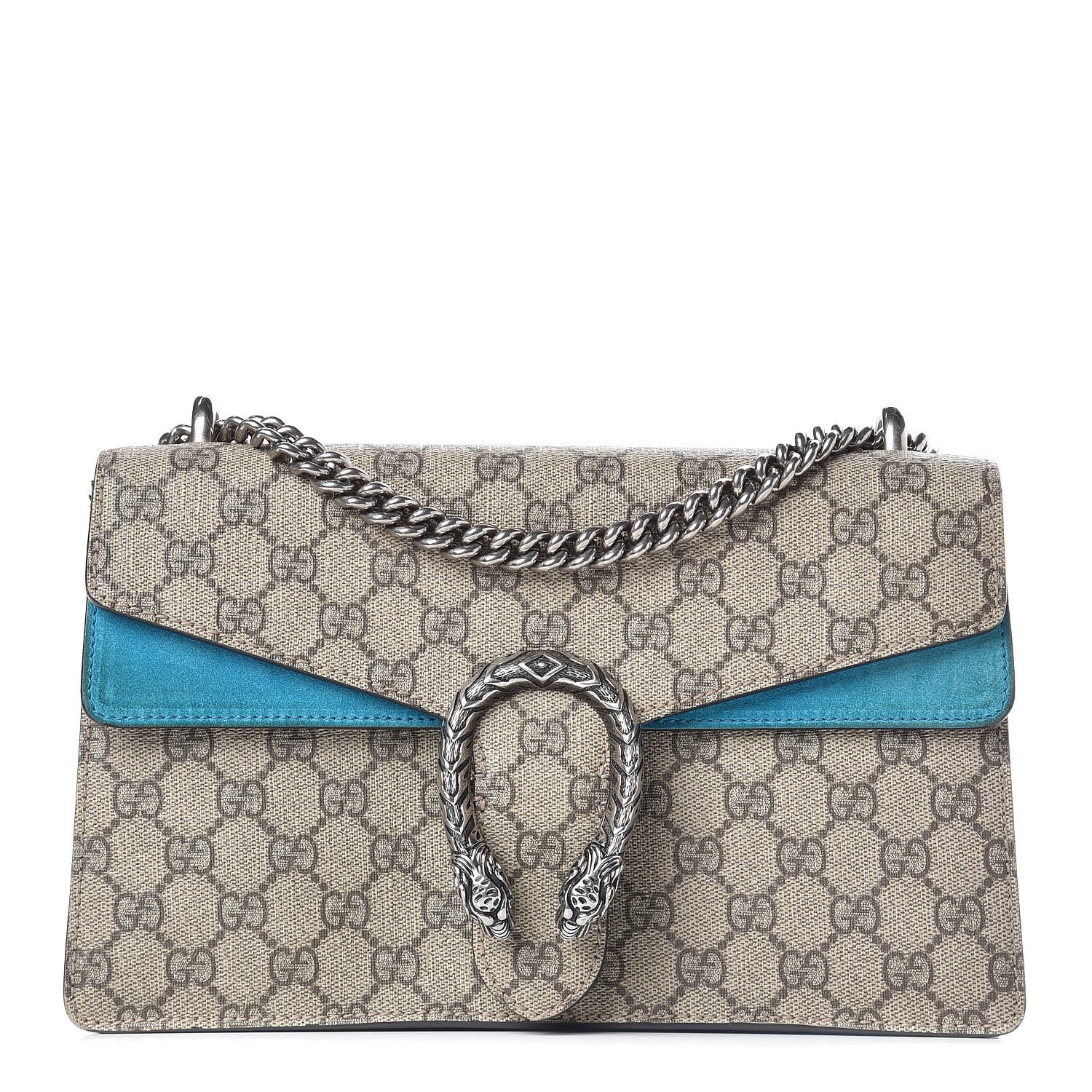 Gucci GG Supreme Monogram Small Dionysus Shoulder Bag Bright Turquoise 1 of 16