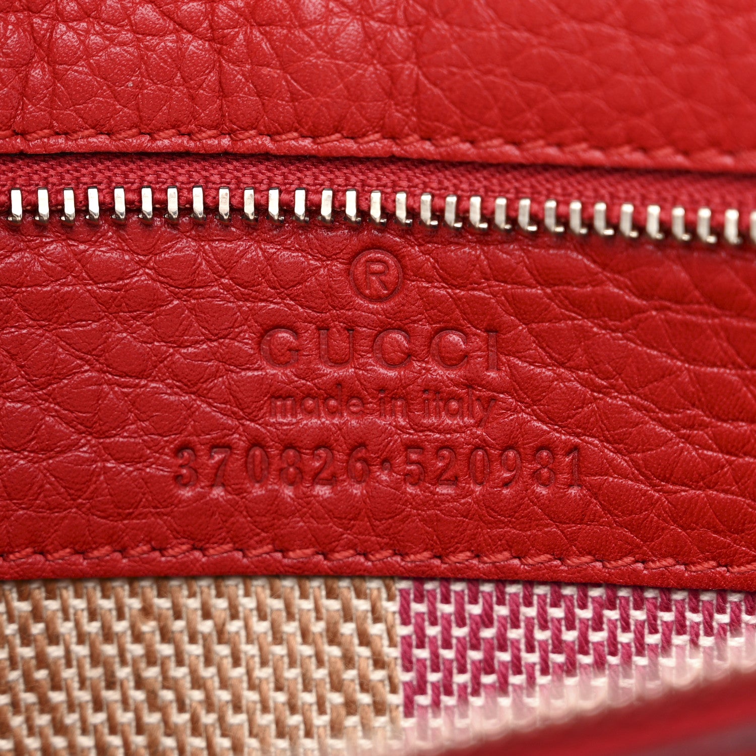 Gucci Pebbled Calfskin Medium Bamboo Daily Flap Shoulder Bag Red 6 of 11