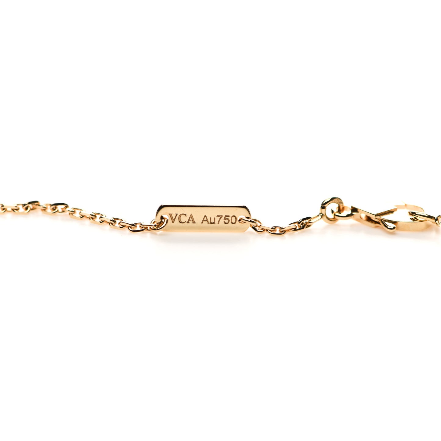 18K Yellow Gold Carnelian Vintage Alhambra Pendant Necklace