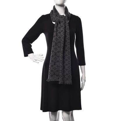 Louis Vuitton Wool Monogram Classic Scarf Charcoal Grey 2 of 4