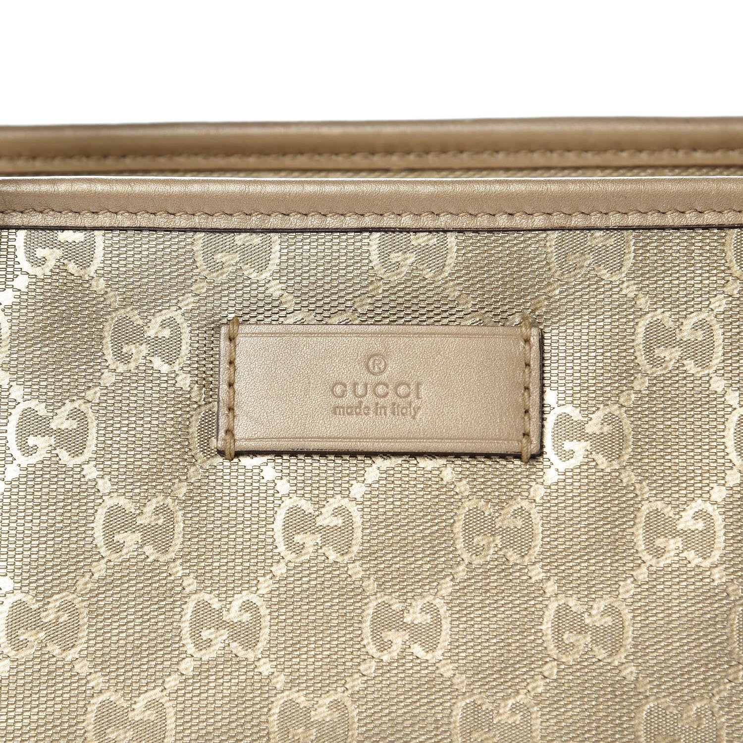 Gucci Imprime Monogram Medium Zippered Shopping Tote Champagne 9 of 9