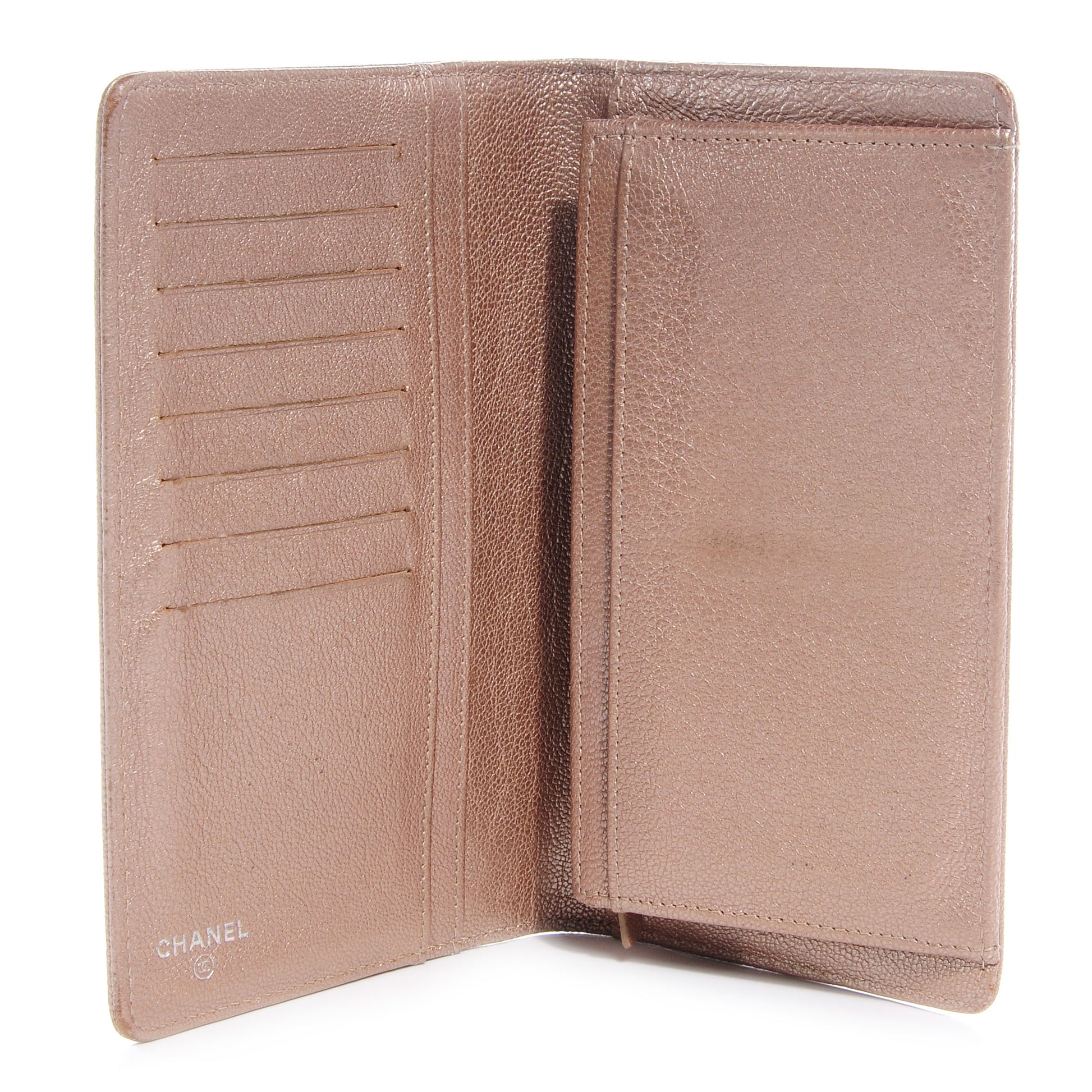 Chanel Diamond Stitched Yen Wallet Silver 5 of 9