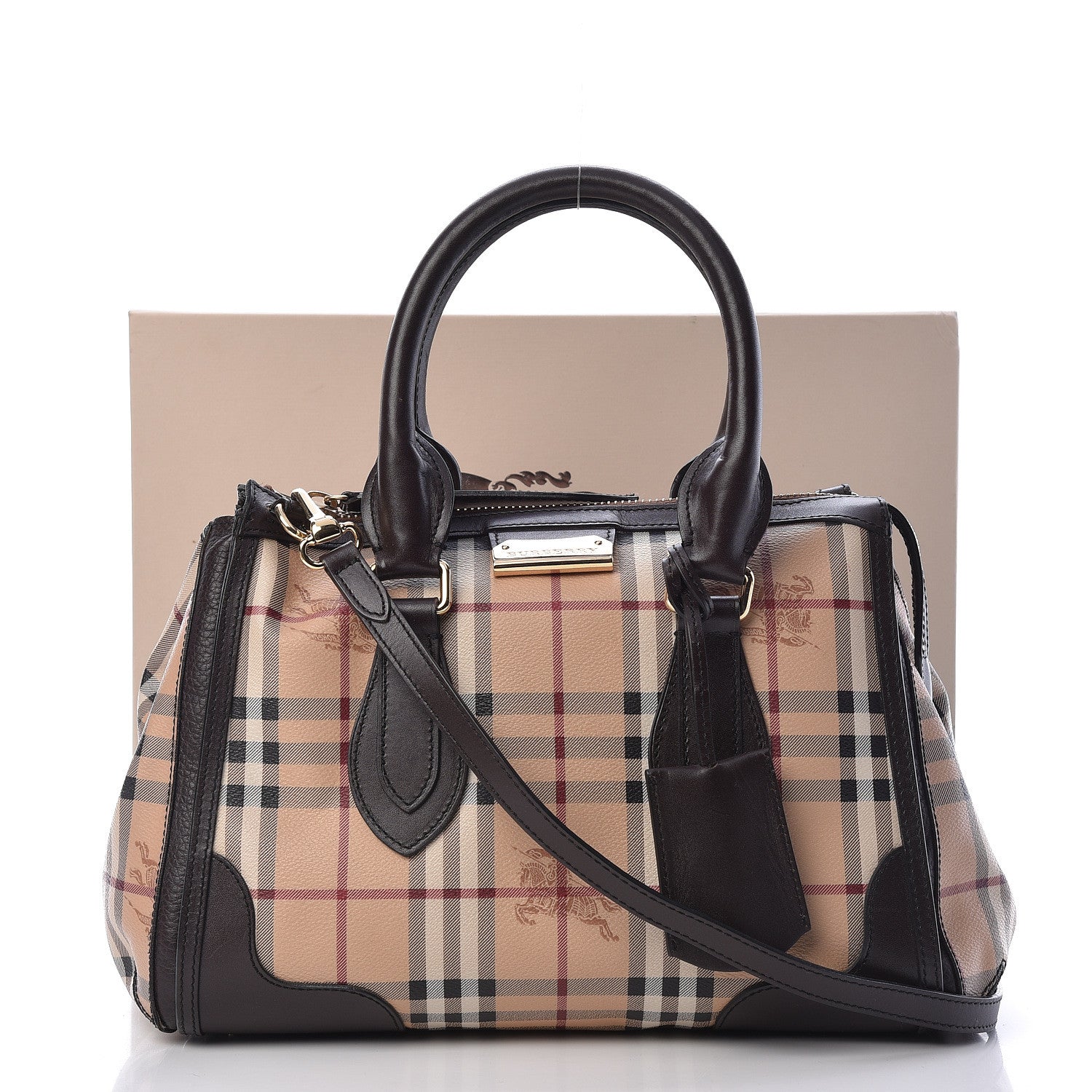 Burberry Haymarket Check Small Gladstone Chocolate 20 of 20
