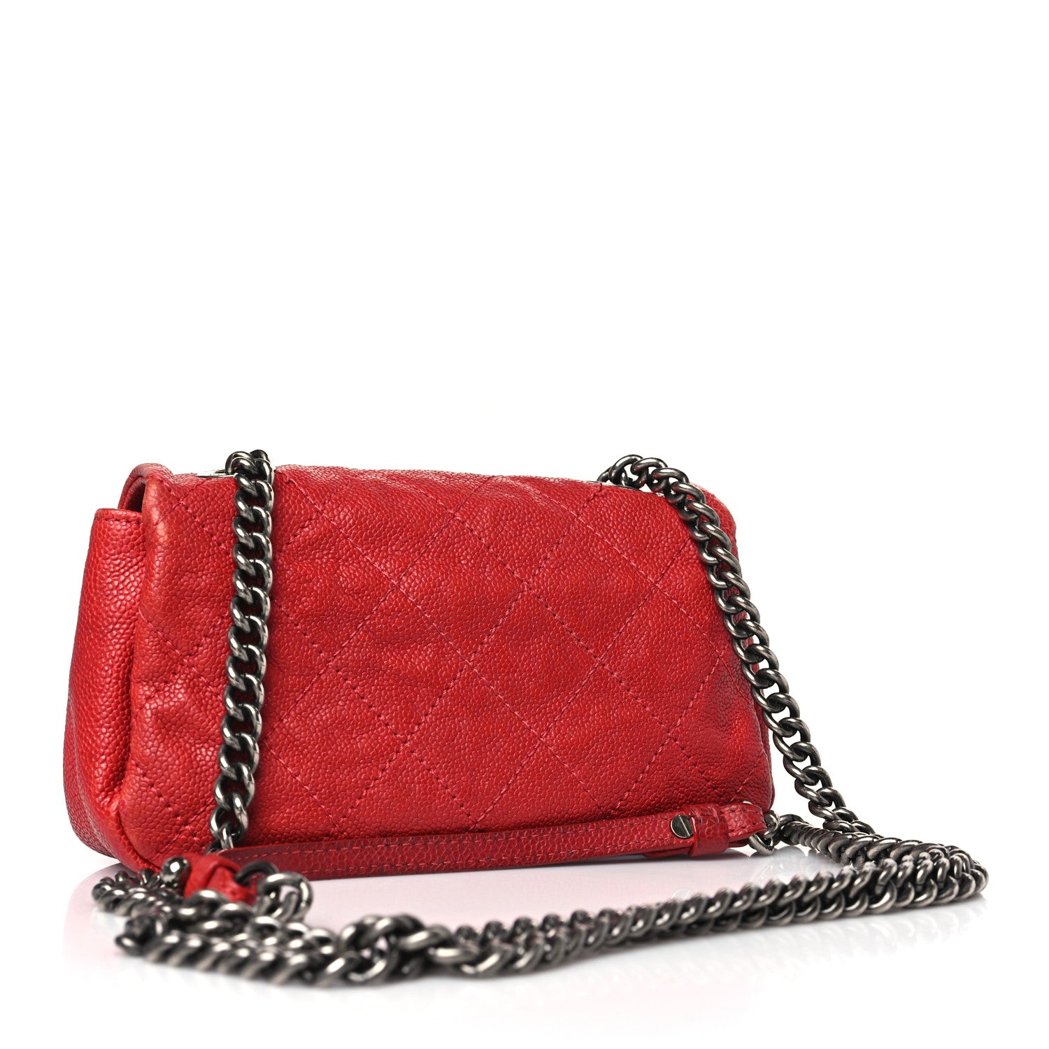 Chanel Caviar Quilted Mini Simply CC Flap Red 3 of 14