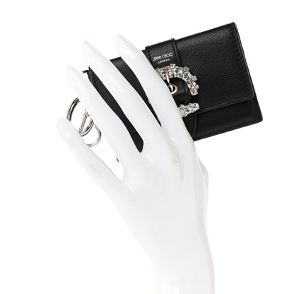 Jimmy Choo Calfskin Crystal Cheri Charm Case Wallet Black 2 of 9