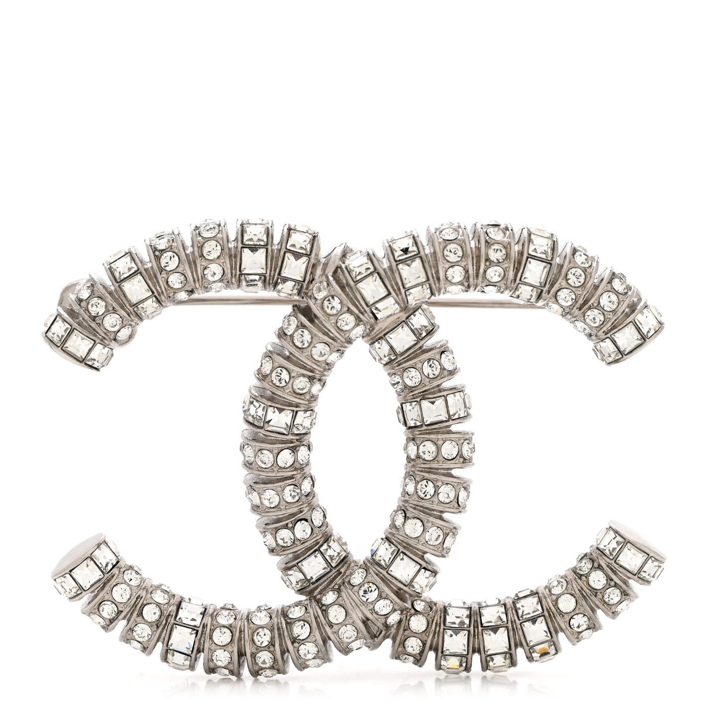 Crystal CC Brooch Silver