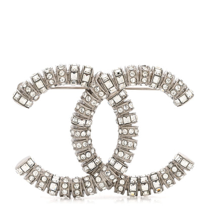 Chanel Crystal CC Brooch Silver 1 of 5