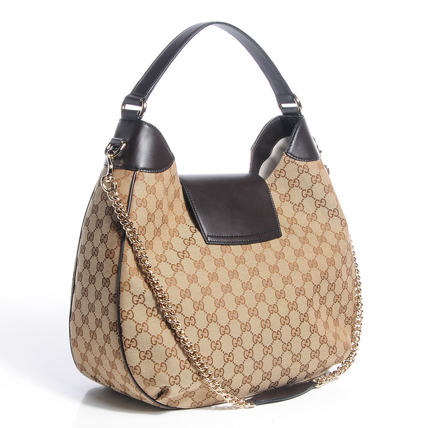 Gucci Monogram Margaux Calfskin Medium Emily Hobo Beige Ebony Cocoa 3 of 8