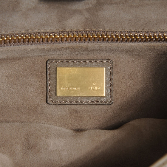 Fendi Vitello Suede Medium Peekaboo Iconic Satchel Nocciola Black 8 of 11