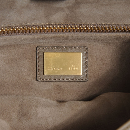 Fendi Vitello Suede Medium Peekaboo Iconic Satchel Nocciola Black 8 of 11