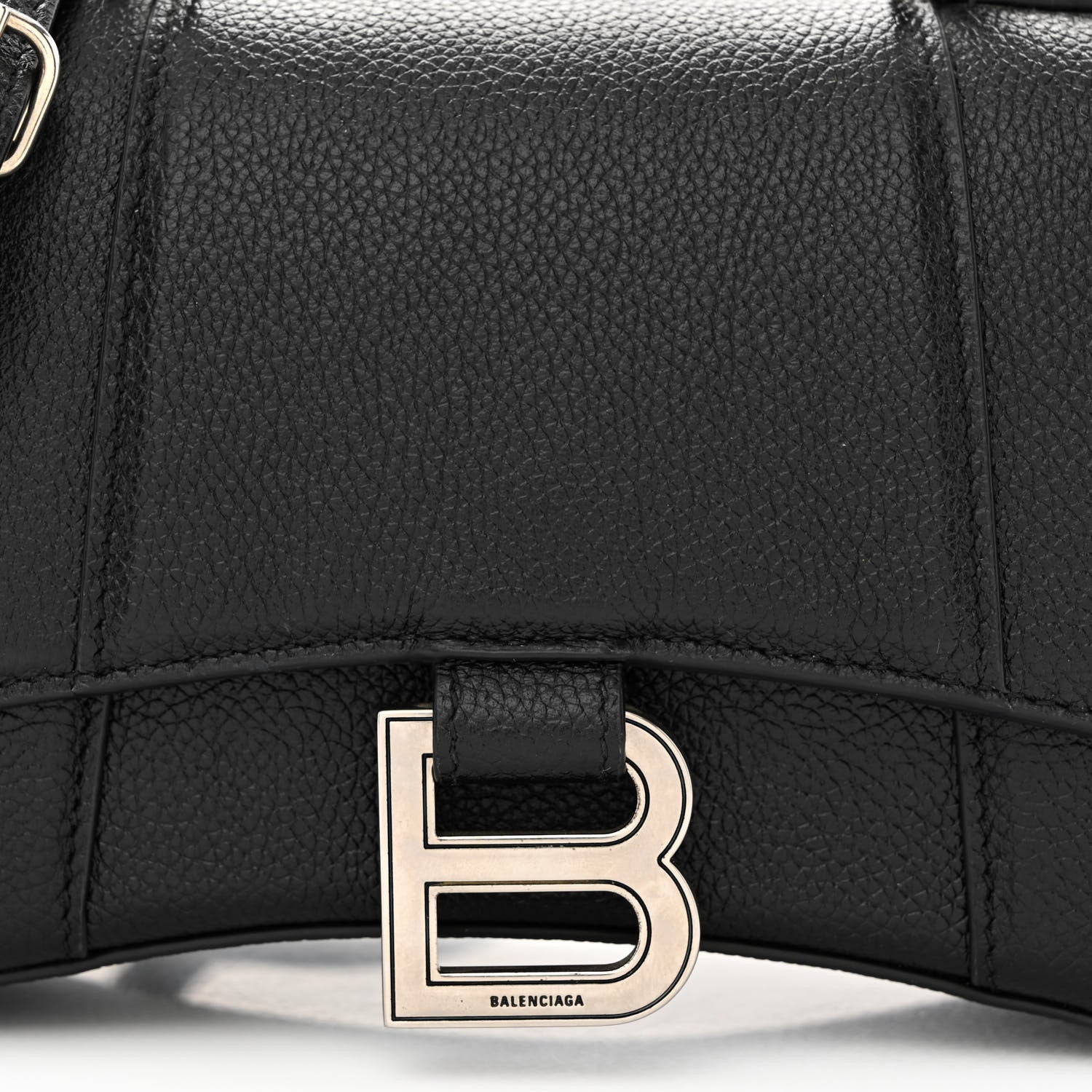 Balenciaga Grained Calfskin Hourglass Top Handle Bag XS Black 8 of 10