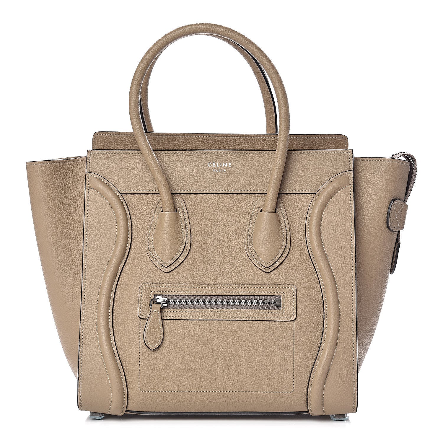 Celine Drummed Calfskin Micro Luggage Dune 1 of 10