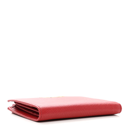 Prada Saffiano Zip Top Compact Wallet Fuoco 4 of 6