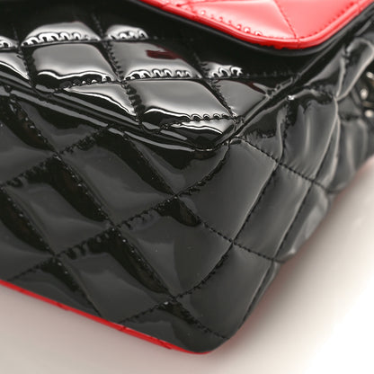 Chanel Patent Calfskin Quilted Bi-Color Mini Rectangular Flap Black Red 9 of 9