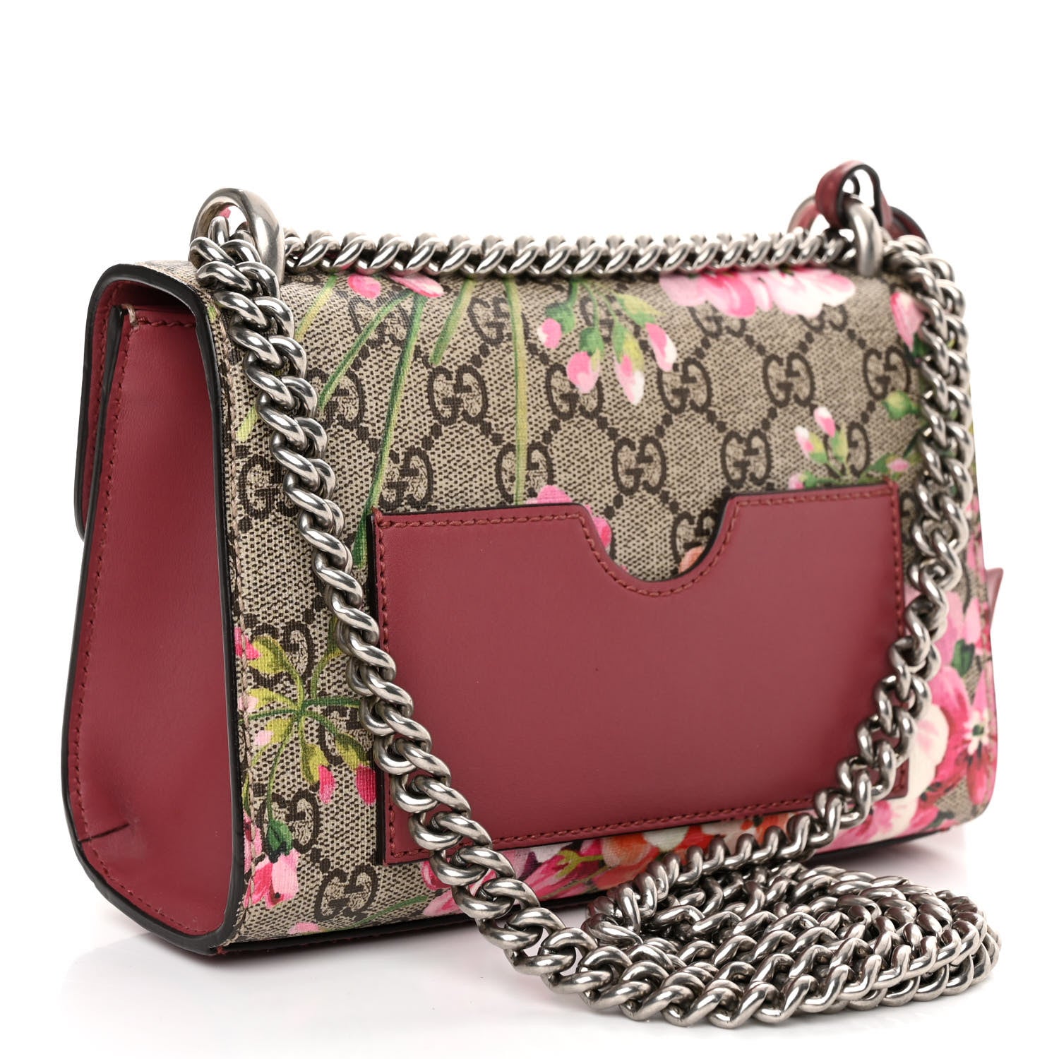 Gucci GG Supreme Monogram Blooms Small Padlock Shoulder Bag Beige Multicolor Dry Rose 3 of 9