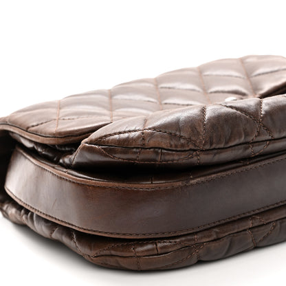 Chanel Lambskin Quilted Large Chanel 3 Flap Dark Brown 9 of 12