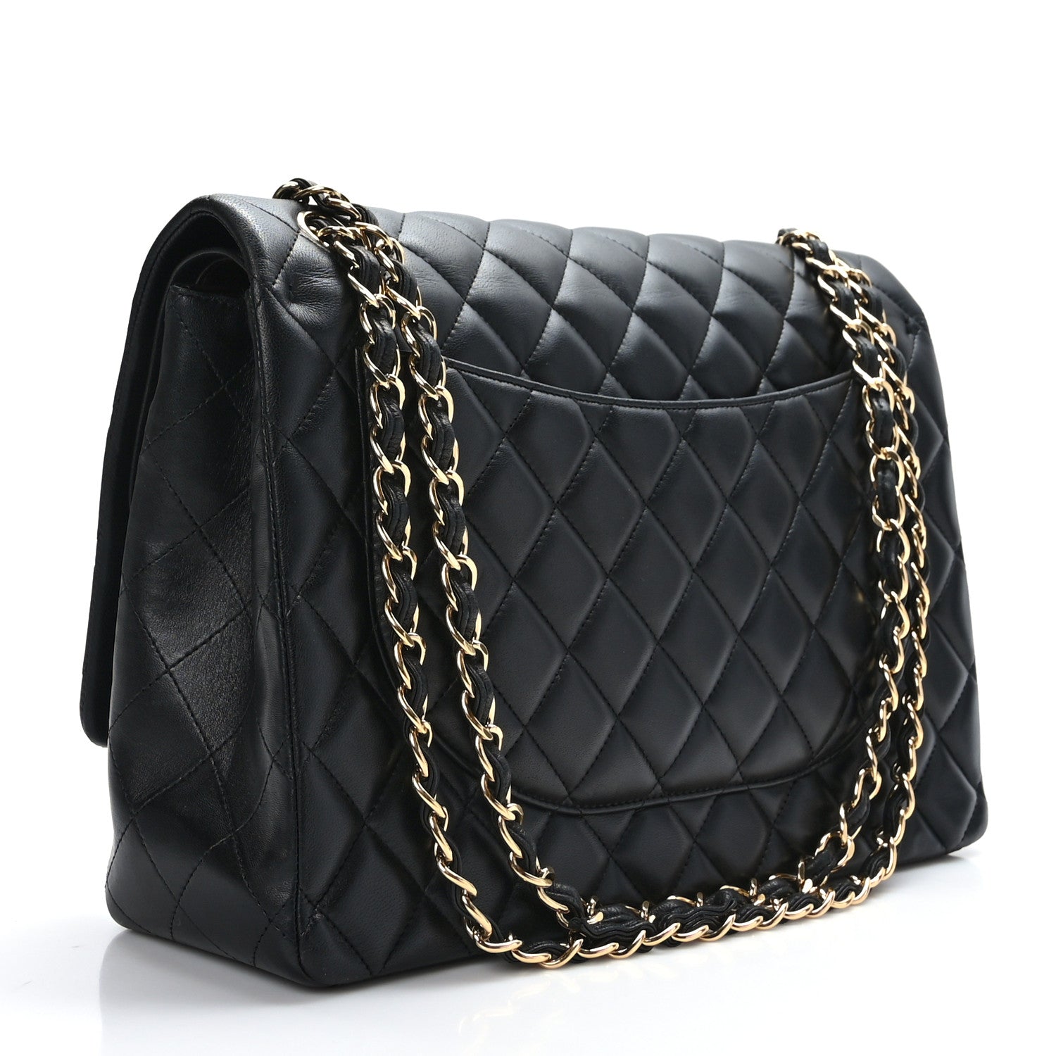 Chanel Lambskin Quilted Maxi Double Flap Black 3 of 9
