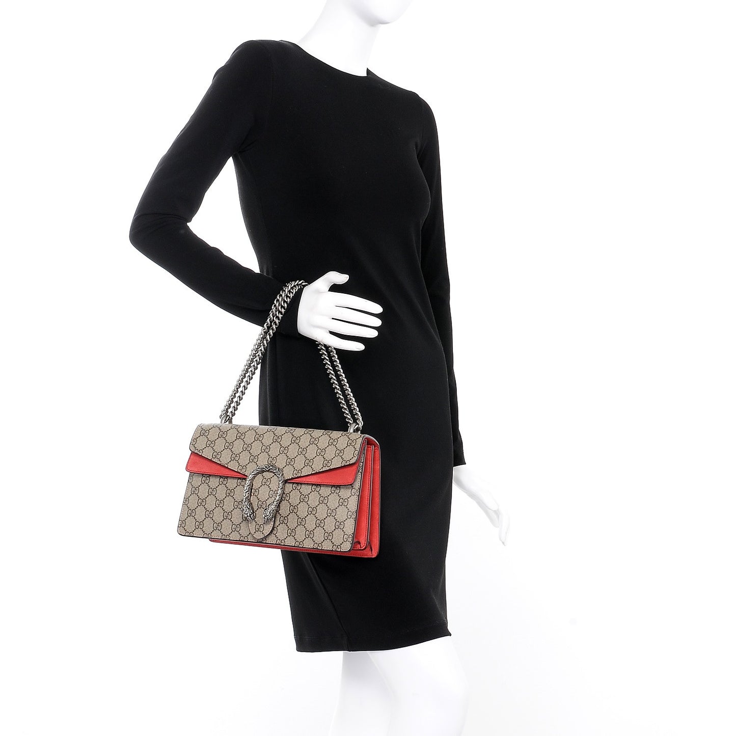 GG Supreme Monogram Small Dionysus Shoulder Bag Red