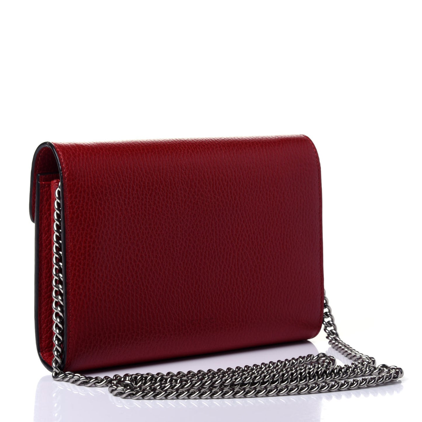 Calfskin Mini Dionysus Chain Wallet Hibiscus Red
