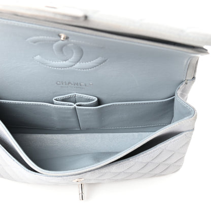 Chanel Iridescent Caviar Quilted Medium Double Flap Grey 5 of 9