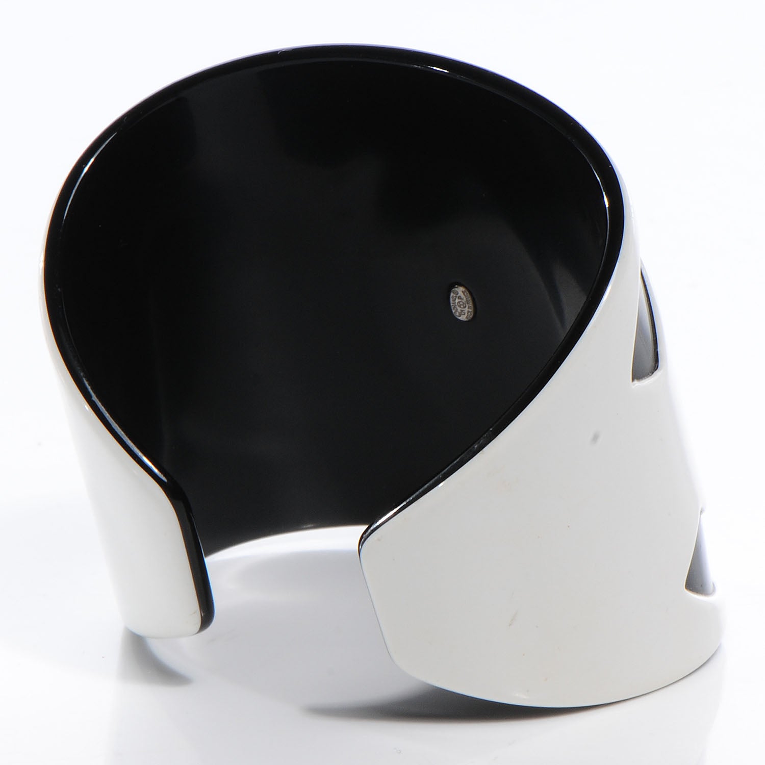 Chanel Resin CC Cuff Black White 3 of 4