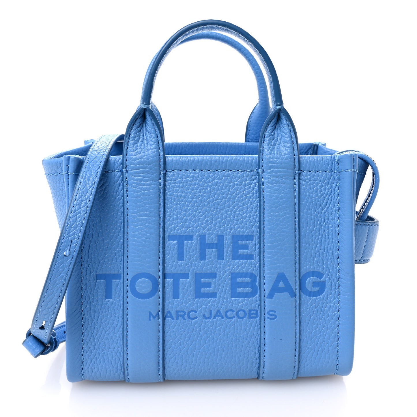 Grained Calfskin Mini The Tote Bag Spring Blue