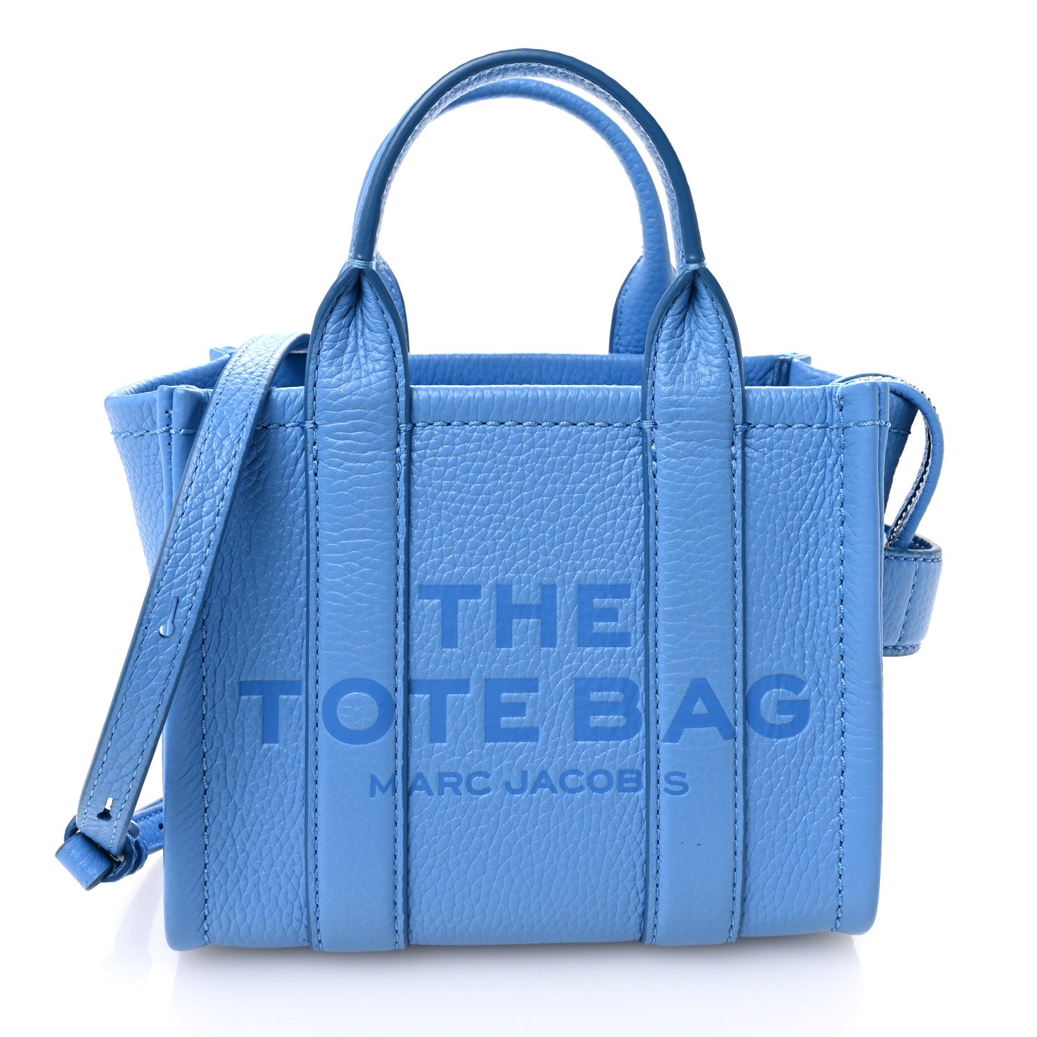 Marc Jacobs Grained Calfskin Mini The Tote Bag Spring Blue 1 of 10