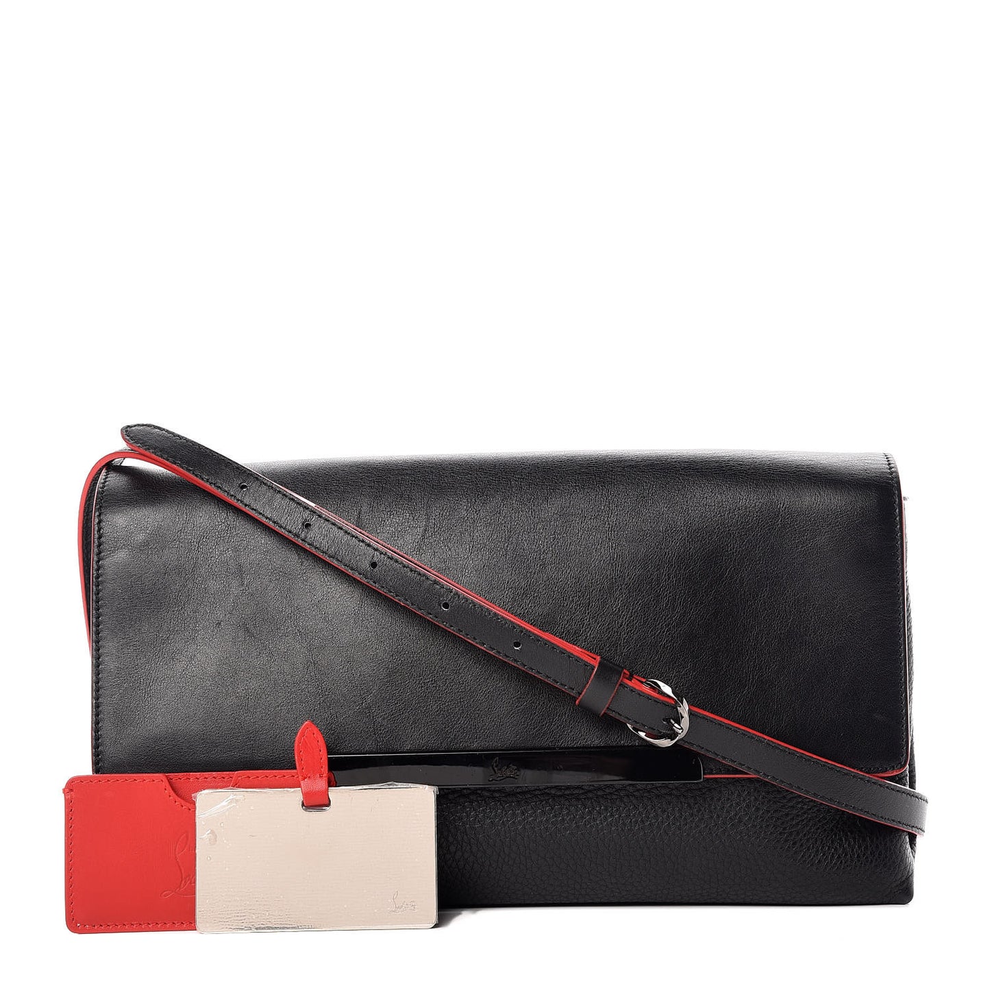 Calfskin Rougissime Flap Crossbody Clutch Black