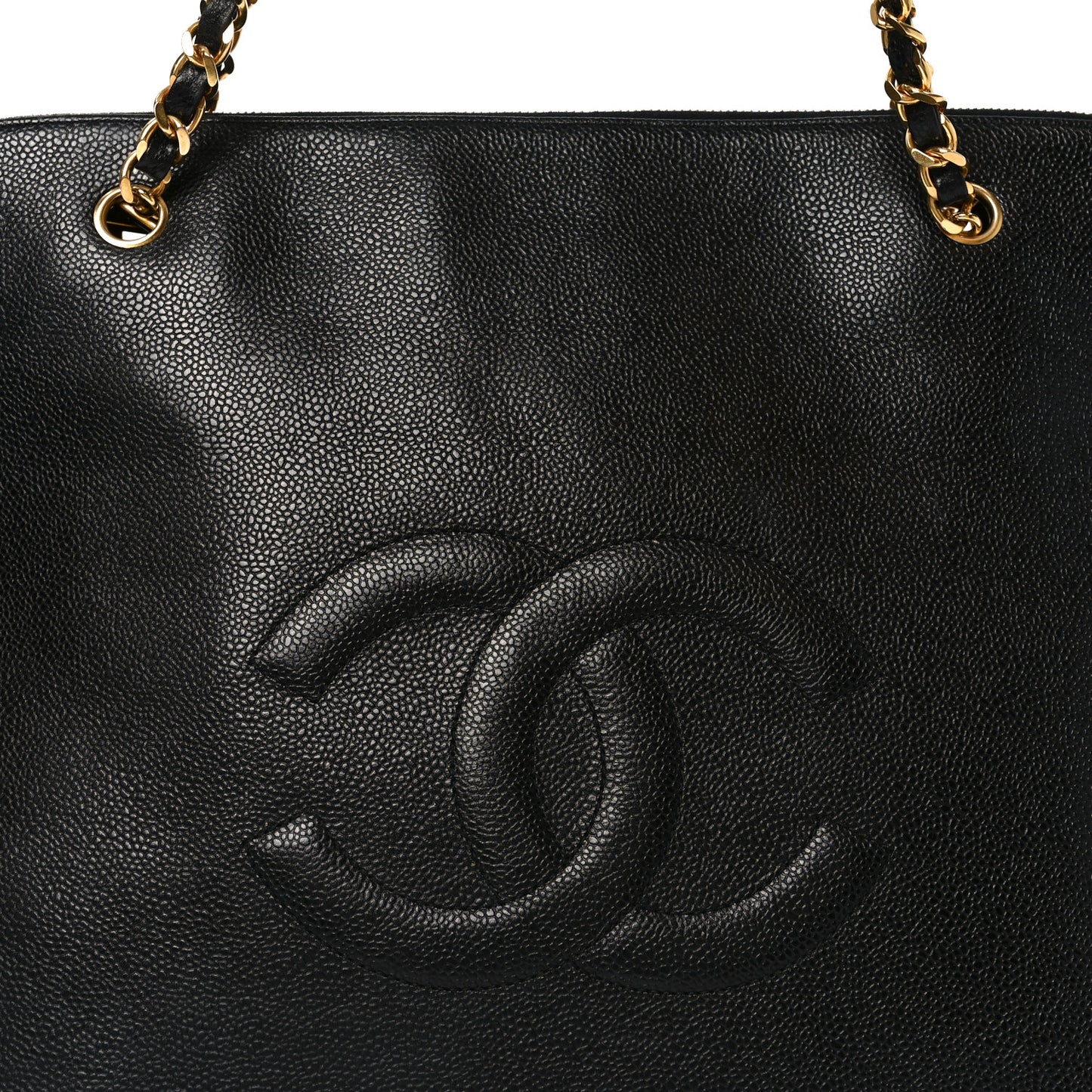 Caviar Large CC Shoulder Bag Black