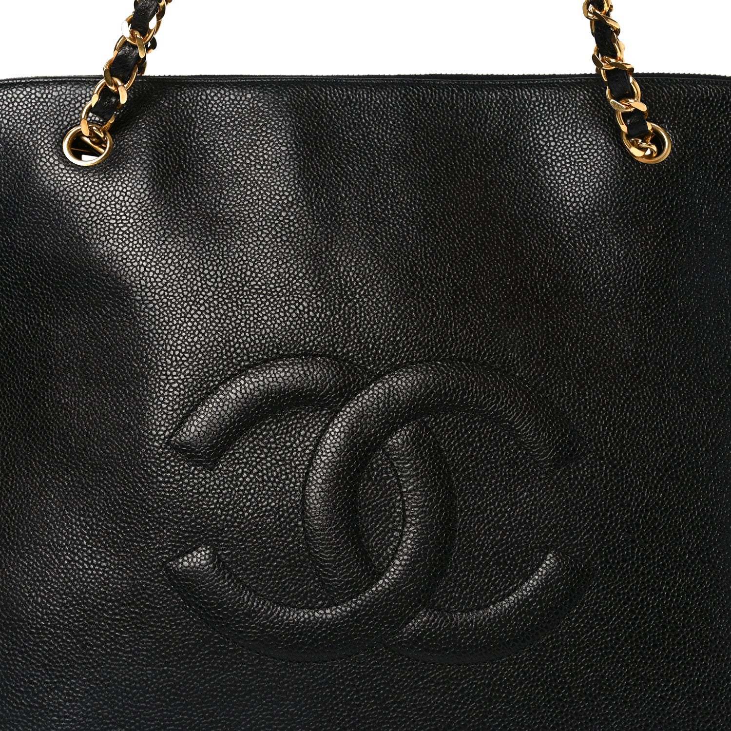 Chanel Caviar Large CC Shoulder Bag Black 8 of 10