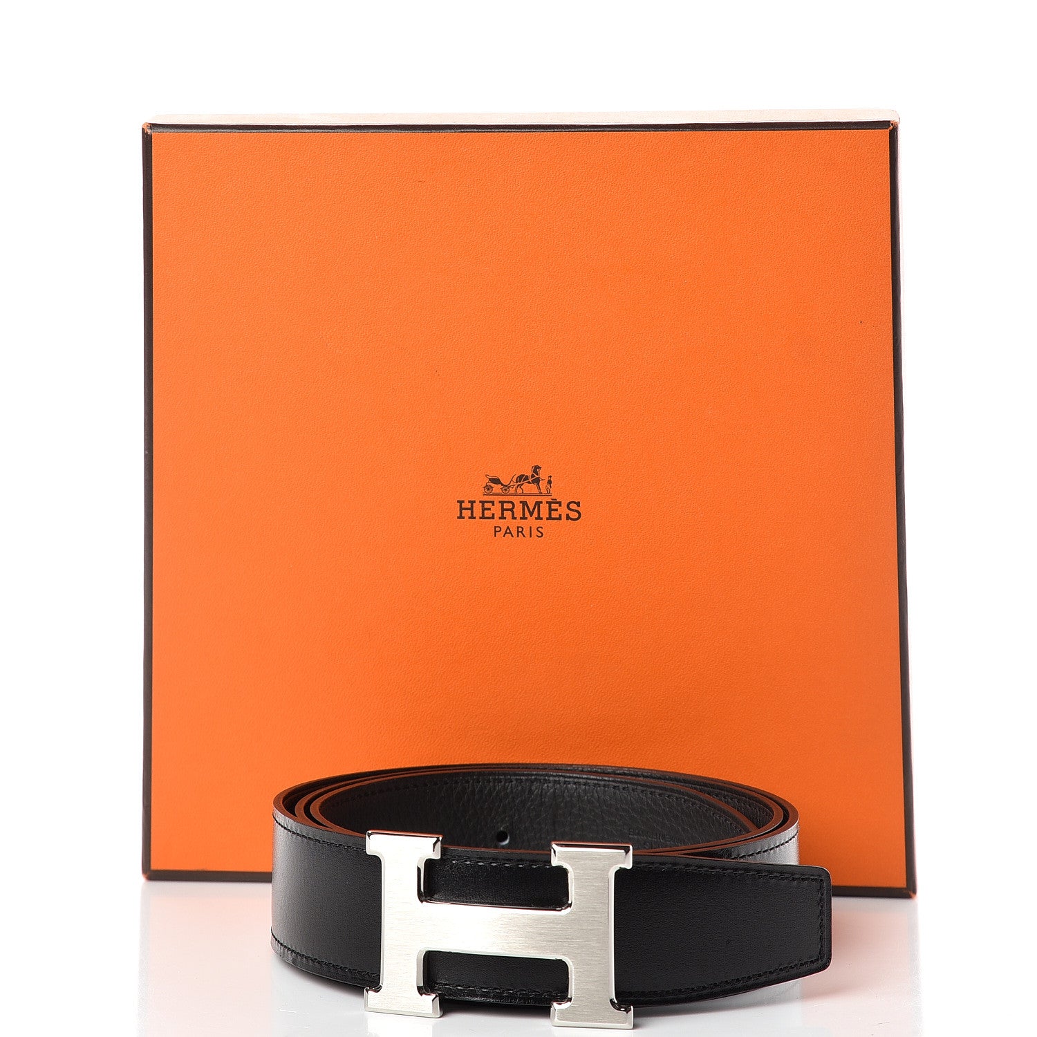 Hermes Box Evercolor Togo 32mm H Belt 85 Black 4 of 4