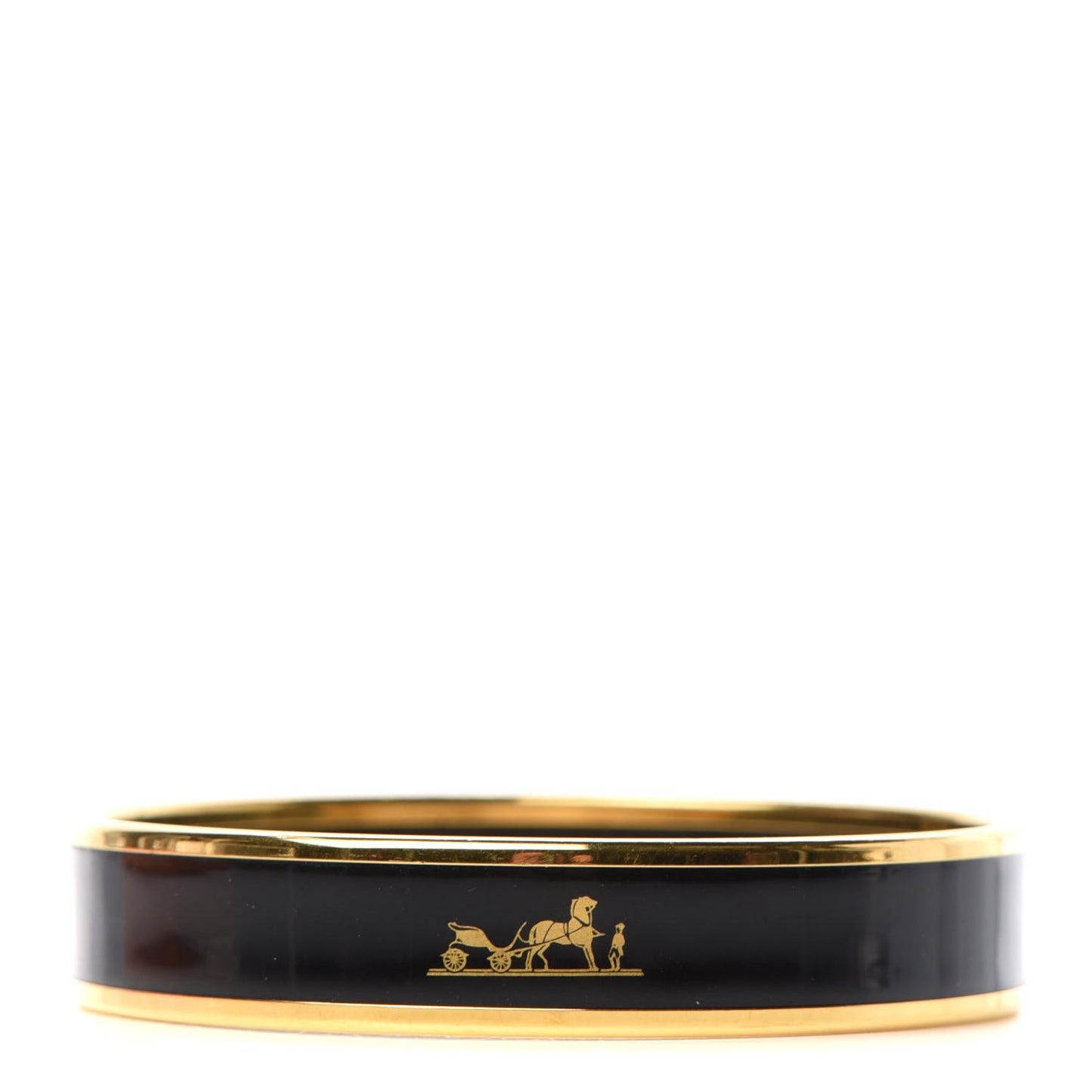 Enamel Printed Medium Caleche Bracelet 62 Black
