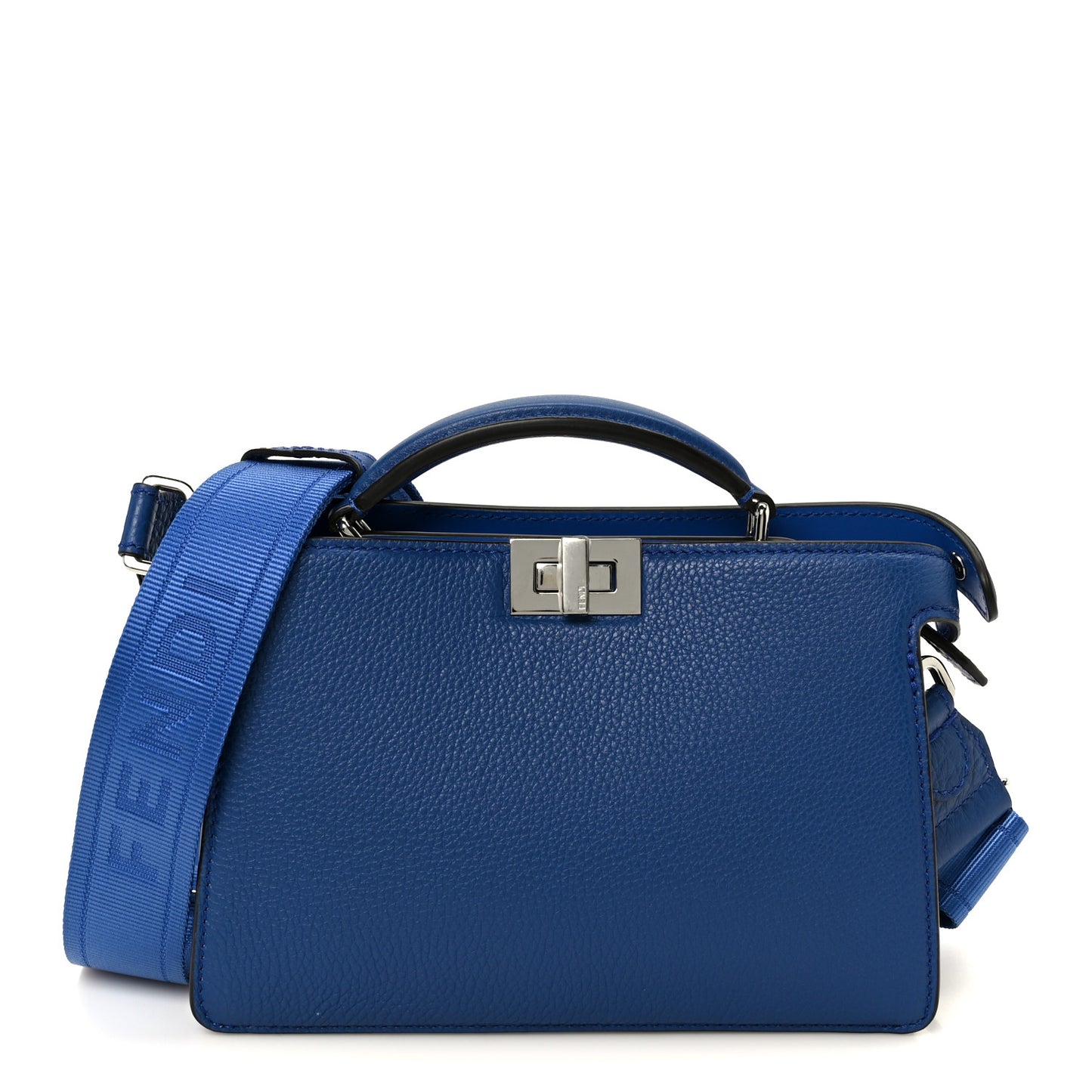 Cuoio Romano Vitello Cover Bi-Color Peekaboo I See U X Cross Satchel Bleu Royal Acciaio