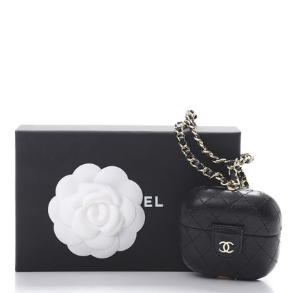 Chanel Lambskin Quilted Airpods Pro Case With Chain Black 8 of 8