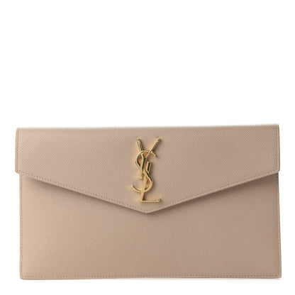 Saint Laurent Grain De Poudre Uptown Pouch Dark Beige 1 of 7