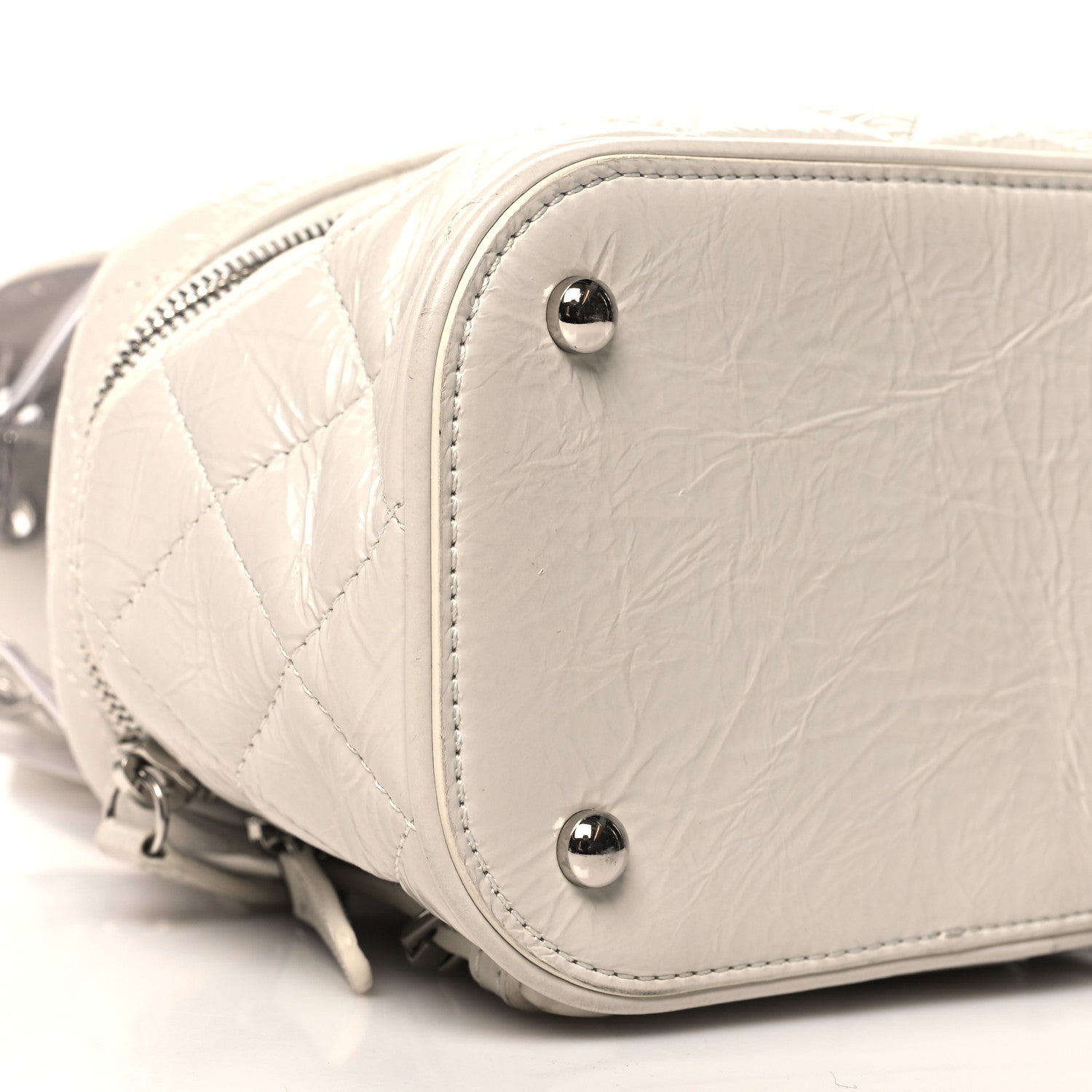 Chanel Crumpled Calfskin PVC Quilted Backpack White 9 of 12