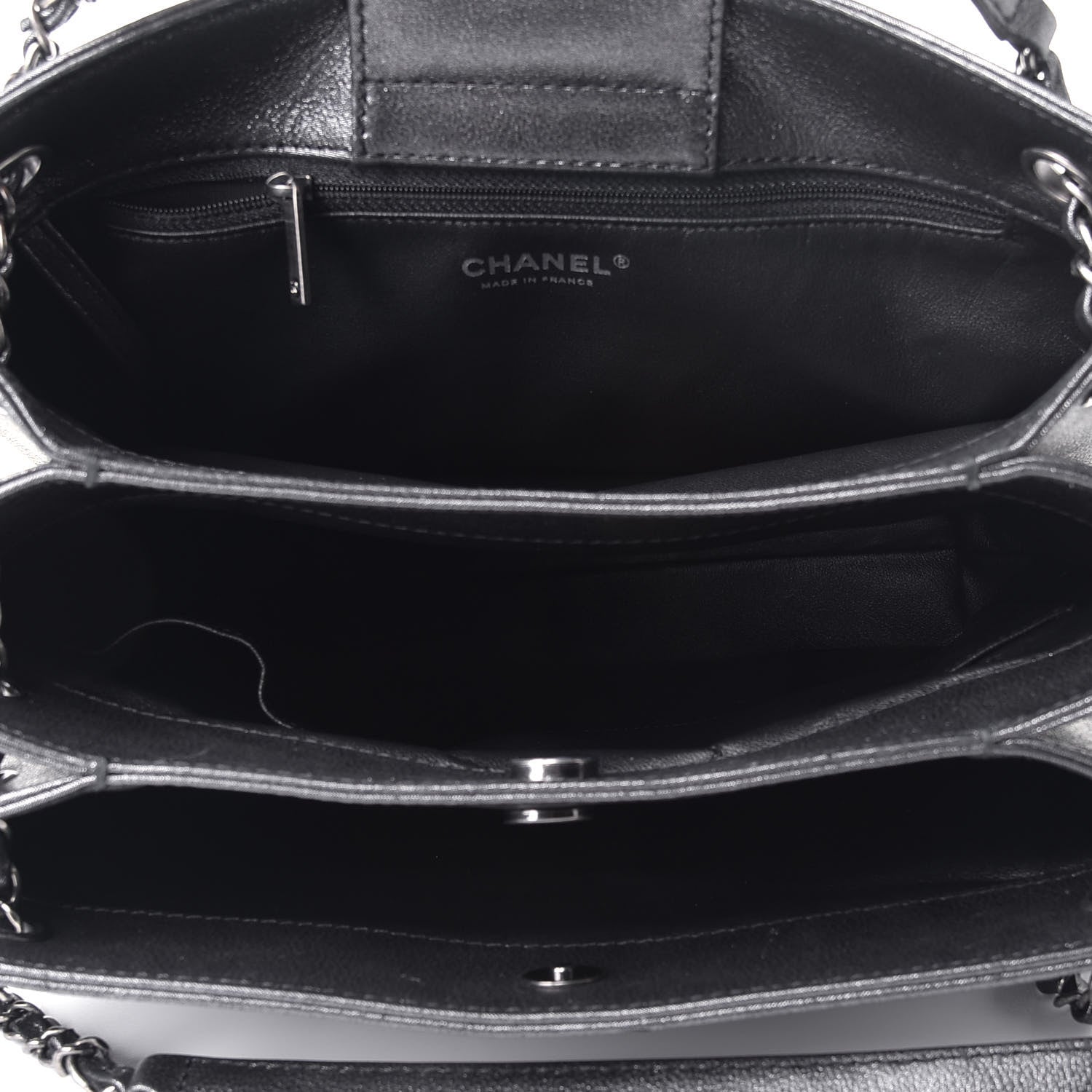 Chanel Calfskin CC Large North South Shopping Tote Black 5 of 8